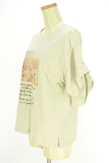 Samansa Mos2（サマンサモスモス）の古着「タックボリューム袖プリントTシャツ（Ｔシャツ）」大画像３へ