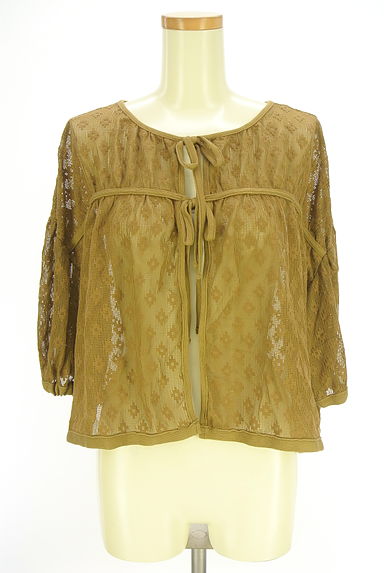 クリックで大画像表示 Samansa Mos2(サマンサモスモス)の古着「花柄メッシュニットカーディガン(カーディガン・ボレロ)」大画像1へ