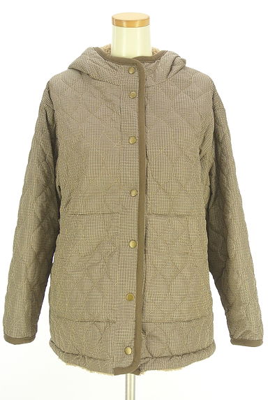 クリックで大画像表示 Samansa Mos2(サマンサモスモス)の古着「ガンクラブチェックキルティング×ボア リバーシブルコート(コート)」大画像1へ