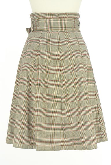 クリックで大画像表示 PROPORTION BODY DRESSING(プロポーションボディドレッシング)の古着「ベルト付きハイウエストチェック膝丈スカート(スカート)」大画像2へ