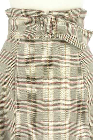 クリックで大画像表示 PROPORTION BODY DRESSING(プロポーションボディドレッシング)の古着「ベルト付きハイウエストチェック膝丈スカート(スカート)」大画像4へ