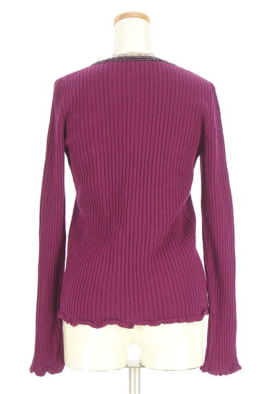 MAX&Co.（マックス＆コー）の古着「メローフリルリブニットカーディガン（カーディガン・ボレロ）」大画像２へ