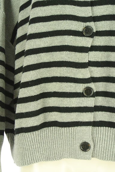 Samansa Mos2（サマンサモスモス）の古着「オーバーサイズボーダーニットカーデ（カーディガン・ボレロ）」大画像４へ