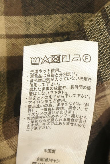 Samansa Mos2（サマンサモスモス）の古着「チェック柄ワイドパンツ（パンツ）」大画像５へ