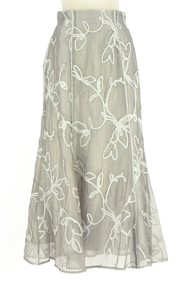 JUSGLITTY（ジャスグリッティー）の古着「花柄シアーロングフレアスカート（ロングスカート・マキシスカート）」大画像１へ
