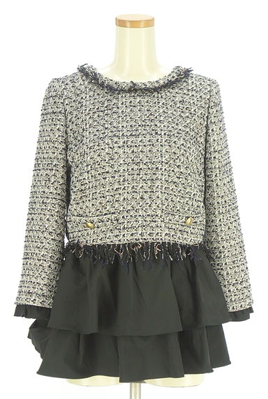 JUSGLITTY（ジャスグリッティー）の古着「裾フリルツイードプルオーバー（カットソー・プルオーバー）」大画像１へ