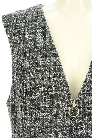 JUSGLITTY（ジャスグリッティー）の古着「膝丈ツイードジャンパースカート（キャミワンピース）」大画像４へ