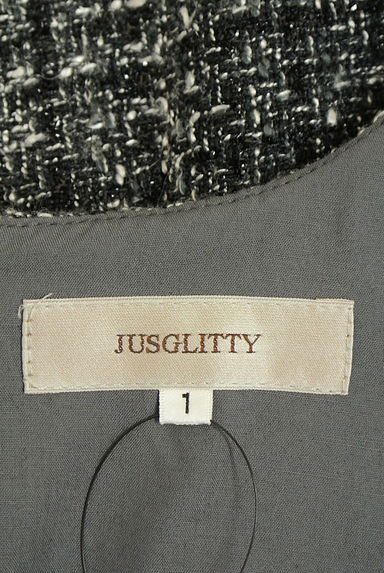 JUSGLITTY（ジャスグリッティー）の古着「膝丈ツイードジャンパースカート（キャミワンピース）」大画像６へ