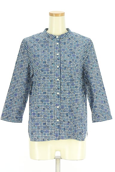 KEITH（キース）の古着「ギンガムチェック×花柄7分袖ブラウス（ブラウス）」大画像１へ