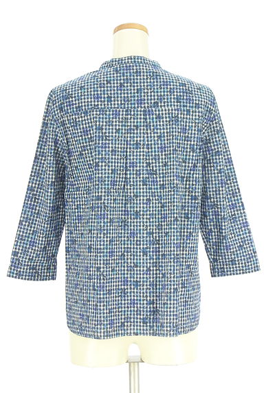 KEITH（キース）の古着「ギンガムチェック×花柄7分袖ブラウス（ブラウス）」大画像２へ