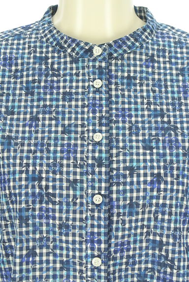 KEITH（キース）の古着「ギンガムチェック×花柄7分袖ブラウス（ブラウス）」大画像４へ