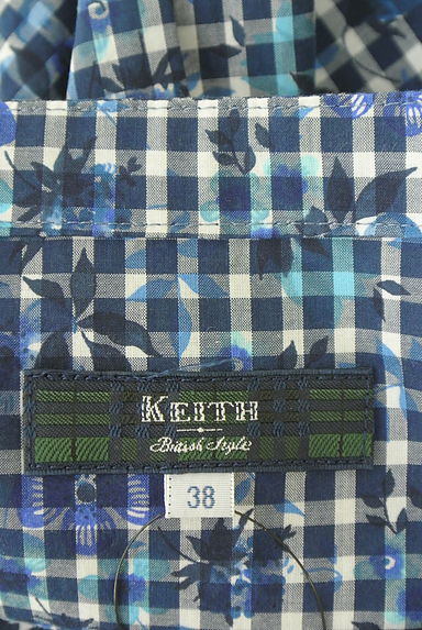 KEITH（キース）の古着「ギンガムチェック×花柄7分袖ブラウス（ブラウス）」大画像６へ