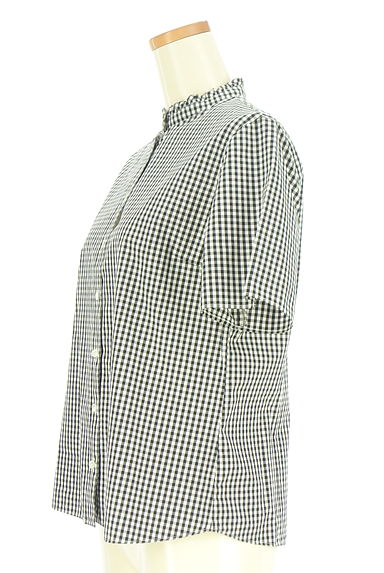 KEITH（キース）の古着「フリルバンドカラーチェックブラウス（ブラウス）」大画像３へ