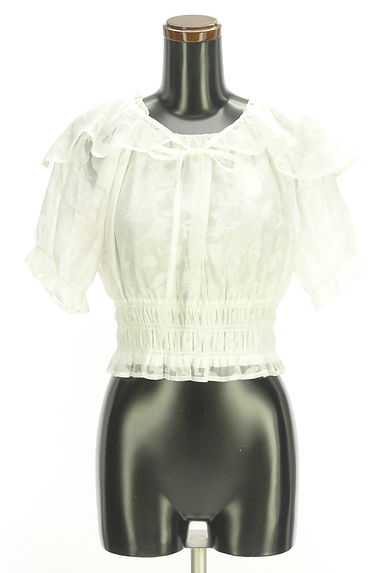 earth music&ecology（アースミュージック＆エコロジー）の古着「ケープカラー付きパフスリシアーブラウス（カットソー・プルオーバー）」大画像１へ