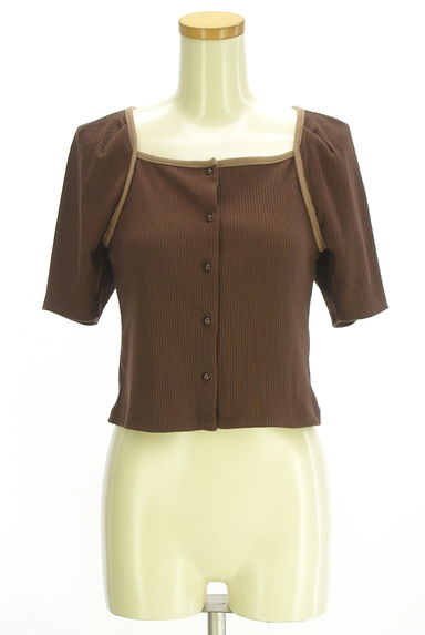 クリックで大画像表示 one after another NICE CLAUP(ワンアフターアナザーナイスクラップ)の古着「パフスリーブパイピングリブカットソー(カットソー・プルオーバー)」大画像1へ