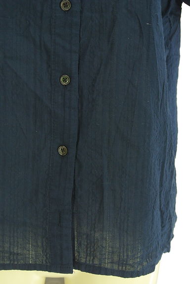 クリックで大画像表示 Samansa Mos2(サマンサモスモス)の古着「フリルカラーストライプコットンブラウス(ブラウス)」大画像5へ