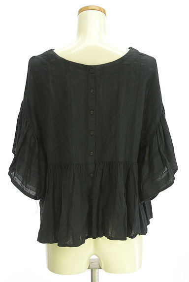 Samansa Mos2（サマンサモスモス）の古着「フレアスリーブペプラムブラウス（カットソー・プルオーバー）」大画像２へ