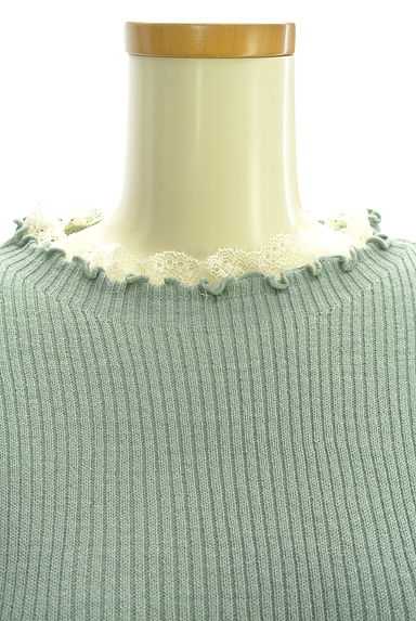 Samansa Mos2（サマンサモスモス）の古着「ehka sopo レース入りメロウフリル襟リブニットトップス（ニット）」大画像４へ