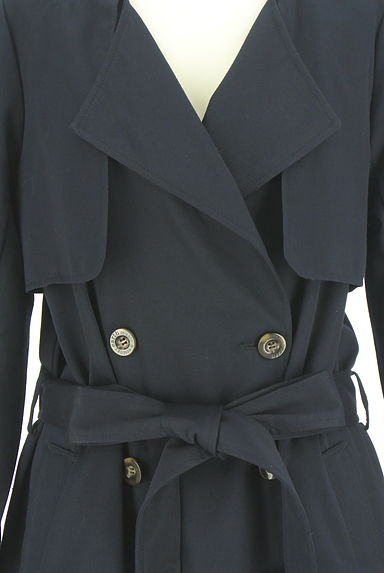 earth music&ecology（アースミュージック＆エコロジー）の古着「ノーカラーロングトレンチコート（トレンチコート）」大画像４へ