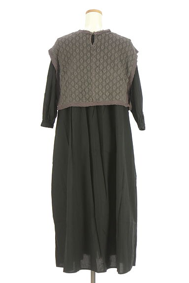 Samansa Mos2（サマンサモスモス）の古着「レースビスチェ付きノーカラーシャツワンピース（ワンピース・チュニック）」大画像２へ