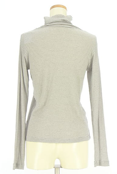 クリックで大画像表示 HUMAN WOMAN(ヒューマンウーマン)の古着「ボーダー柄ハイネックシアーカットソー(カットソー・プルオーバー)」大画像2へ