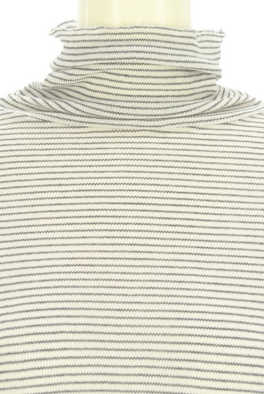 クリックで大画像表示 HUMAN WOMAN(ヒューマンウーマン)の古着「ボーダー柄ハイネックシアーカットソー(カットソー・プルオーバー)」大画像4へ