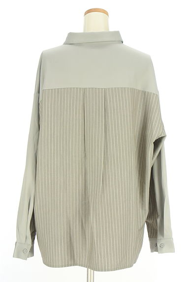 antiqua（アンティカ）の古着「tree cafe ピンストライプ柄シャツ（ブラウス）」大画像２へ