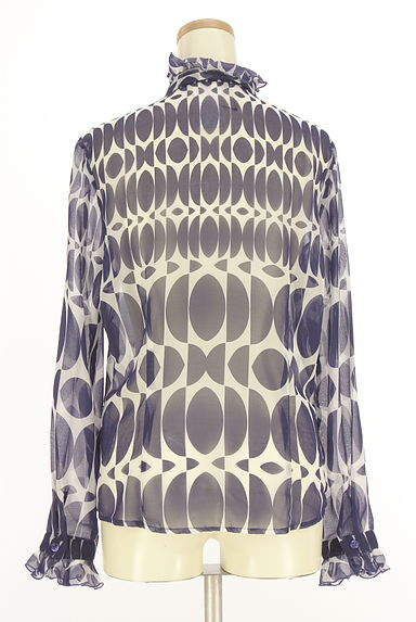 NARA CAMICIE（ナラカミーチェ）の古着「リボンタイ付き幾何学模様シフォンブラウス（ブラウス）」大画像２へ