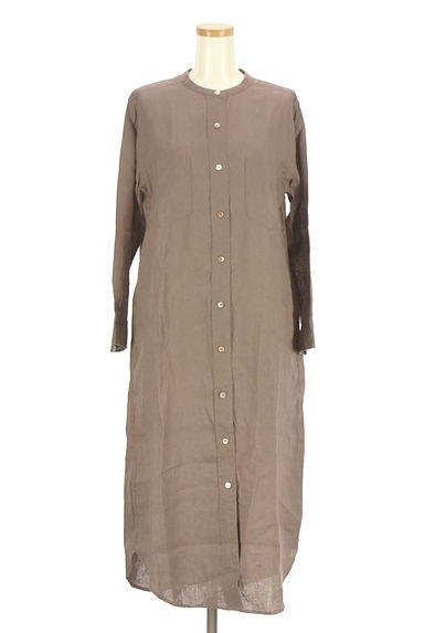 RIVE DROITE（リヴドロワ）の古着「バンドカラーリネンシャツワンピース（ワンピース・チュニック）」大画像１へ