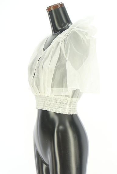 REDYAZEL（レディアゼル）の古着「パワーショルダーシアーブラウス（カットソー・プルオーバー）」大画像３へ