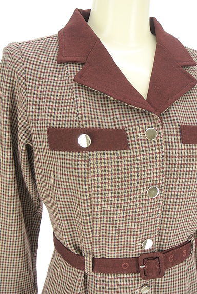 REDYAZEL（レディアゼル）の古着「別地切替ガンクラブチェック柄ワンピース（ワンピース・チュニック）」大画像４へ