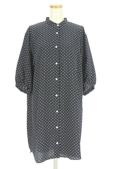 組曲（クミキョク）の古着「ドット柄バンドカラーシャツワンピース（ワンピース・チュニック）」大画像１へ