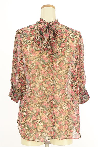 組曲（クミキョク）の古着「Rythme kumikyoku 7分袖花柄シフォンカットソー（カットソー・プルオーバー）」大画像２へ