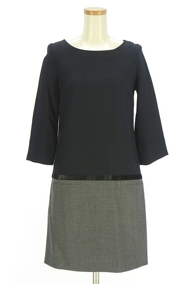 UNTITLED（アンタイトル）の古着「バイカラーウールワンピース（ワンピース・チュニック）」大画像１へ