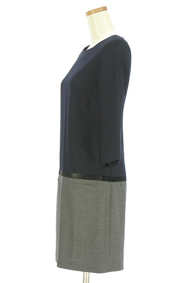 UNTITLED（アンタイトル）の古着「バイカラーウールワンピース（ワンピース・チュニック）」大画像３へ