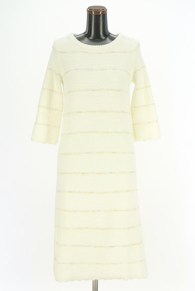 gelato pique（ジェラートピケ）の古着「8分袖ボーダー柄ワンピース（ワンピース・チュニック）」大画像１へ