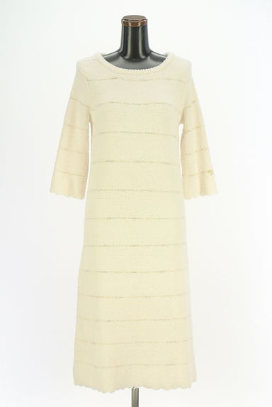 gelato pique（ジェラートピケ）の古着「8分袖ボーダー柄ワンピース（ワンピース・チュニック）」大画像１へ