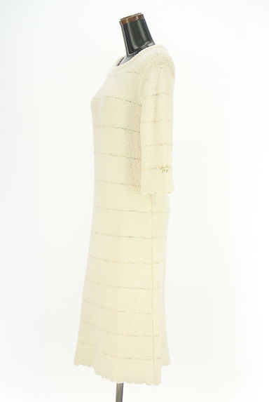 gelato pique（ジェラートピケ）の古着「8分袖ボーダー柄ワンピース（ワンピース・チュニック）」大画像３へ