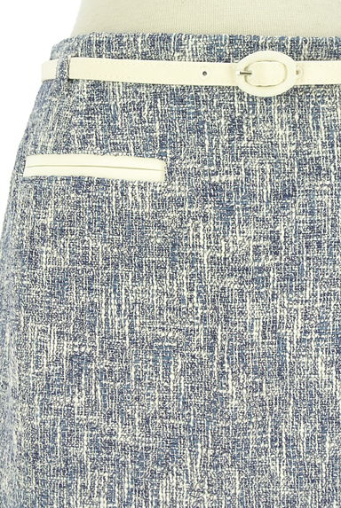 INDIVI（インディヴィ）の古着「ベルト付きサマーツイード膝丈スカート（スカート）」大画像４へ