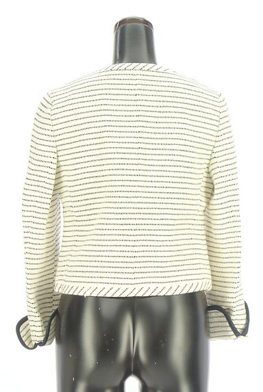 UNTITLED（アンタイトル）の古着「ボーダーツイード織ノーカラージャケット（ジャケット）」大画像２へ