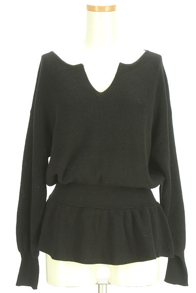 rienda（リエンダ）の古着「キーネックペプラムニット（ニット）」大画像１へ