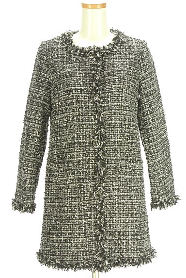 RESEXXY（リゼクシー）の古着「フリンジラメツイードロングコート（コート）」大画像１へ