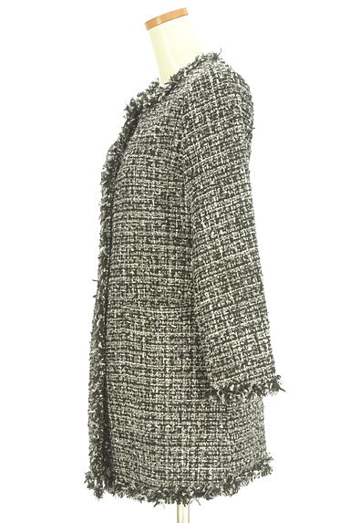 RESEXXY（リゼクシー）の古着「フリンジラメツイードロングコート（コート）」大画像３へ