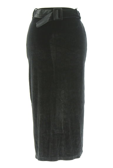 Darich（ダーリッチ）の古着「ベルト付きミモレ丈ベロアタイトスカート（スカート）」大画像１へ