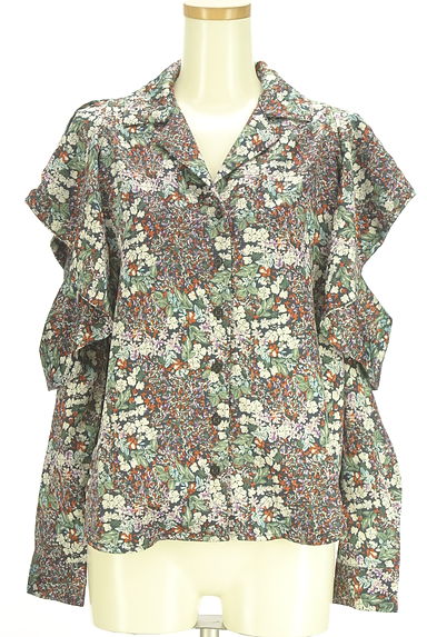 EMODA（エモダ）の古着「フリルオープンショルダー花柄ブラウス（ブラウス）」大画像１へ