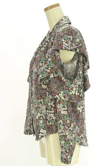 EMODA（エモダ）の古着「フリルオープンショルダー花柄ブラウス（ブラウス）」大画像３へ