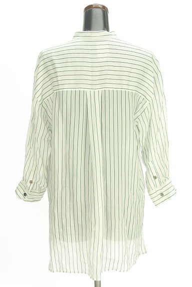 la.f...（ラエフ）の古着「ストライプ柄バンドカラーシャツ（ブラウス）」大画像２へ