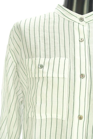 la.f...（ラエフ）の古着「ストライプ柄バンドカラーシャツ（ブラウス）」大画像４へ