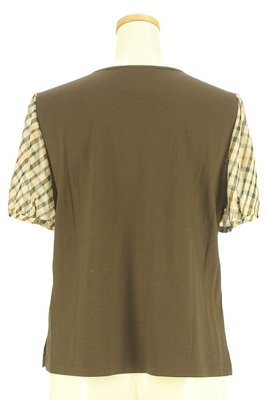 DAKS（ダックス）の古着「チェック切替ヘンリーネックカットソー（カットソー・プルオーバー）」大画像２へ