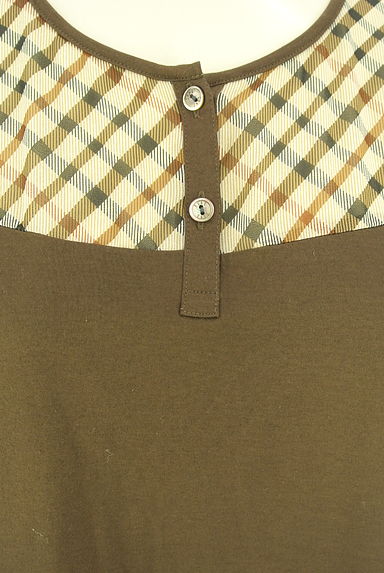 DAKS（ダックス）の古着「チェック切替ヘンリーネックカットソー（カットソー・プルオーバー）」大画像４へ